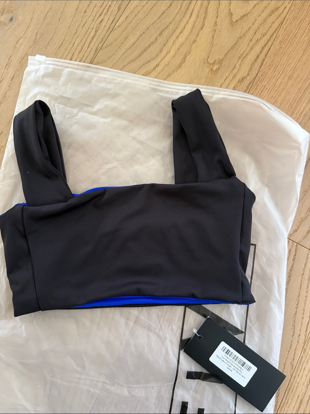 Five the Label Black & Blue two faced reversible bra Crop Top - size XS